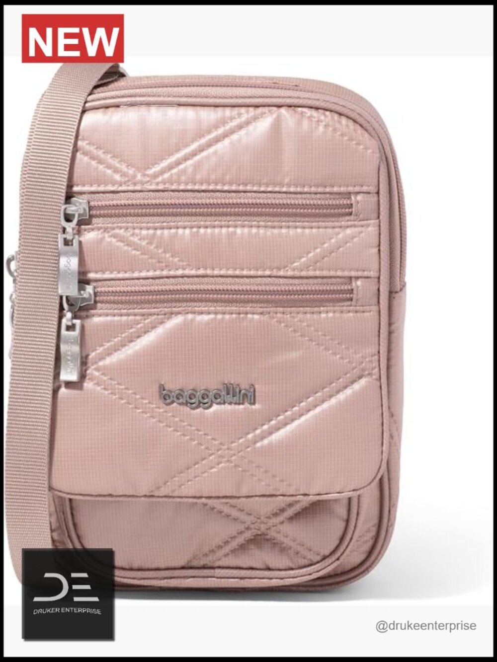 Lightweight RFID Crossbody Travel Bag with Adjustable Strap